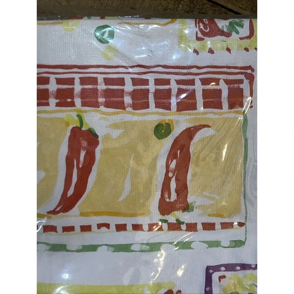 VTG HomeTrends Vinyl Tablecloth Flannel Backed Garden Vegetables 60